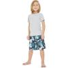 imageBoys Spandex Hawaiian Beach Board Shorts with Elastic Tie and Pocket in Faded FloralFaded Floral in Blue
