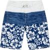 imageMens Spandex Hawaiian Beach Board Shorts with Zipped Pocket in Classic Hibiscus PrintClassic Hibiscus in Navy