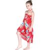 imageGirl Hawaiian Halter Dress in Hibiscus RedHibiscus Red