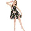 imageGirl Hawaiian Round Neck Dress in HibiscusHibiscus Black