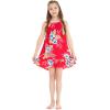 imageGirl Hawaiian Round Neck Dress in HibiscusHibiscus Red