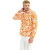imageHawaii Hangover Mens Hawaiian Long Sleeve Shirt Aloha Shirt Flamingo in Love WhiteVintage Classic Hibiscus  Orange