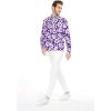 imageHawaii Hangover Mens Hawaiian Long Sleeve Shirt Aloha Shirt Flamingo in Love WhiteVintage Classic Hibiscus  Purple