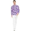 imageHawaii Hangover Mens Hawaiian Long Sleeve Shirt Aloha Shirt Flamingo in Love WhiteVintage Classic Hibiscus  Purple