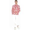imageHawaii Hangover Mens Hawaiian Long Sleeve Shirt Aloha Shirt Flamingo in Love WhiteVintage Classic Hibiscus  Red