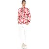 imageHawaii Hangover Mens Hawaiian Long Sleeve Shirt Aloha Shirt Flamingo in Love WhiteVintage Classic Hibiscus  Red