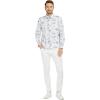 imageHawaii Hangover Mens Hawaiian Long Sleeve Shirt Aloha Shirt Flamingo in Love WhiteVintage Tropical Toile