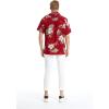 imageMatchable Couple Hawaiian Luau Shirt or Kimono in Midnight BloomMen Pineapple Garden Burgundy