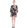 imageMatchable Family Hawaiian Luau Men Women Girl Boy Clothes in Black RafelsiaWomen Short Poncho
