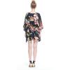imageMatchable Family Hawaiian Luau Men Women Girl Boy Clothes in Black RafelsiaWomen Short Poncho