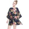 imageMatchable Family Hawaiian Luau Men Women Girl Boy Clothes in Black RafelsiaWomen Short Poncho
