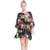 imageMatchable Family Hawaiian Luau Men Women Girl Boy Clothes in Black RafelsiaWomen Short Poncho