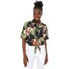 imageMatchable Family Hawaiian Luau Men Women Girl Boy Clothes in Black RafelsiaWomen Tie Front Shirt
