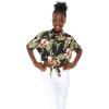 imageMatchable Family Hawaiian Luau Men Women Girl Boy Clothes in Black RafelsiaWomen Tie Front Shirt