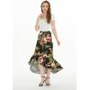 imageMatchable Family Hawaiian Luau Men Women Girl Boy Clothes in Black RafelsiaWomen Wrap Ruffle Skirt