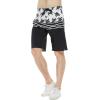 imageMens Spandex Hawaiian Beach Board Shorts with Zipped Pocket in Classic Hibiscus PrintHonu Turtles in Black