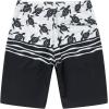 imageMens Spandex Hawaiian Beach Board Shorts with Zipped Pocket in Classic Hibiscus PrintHonu Turtles in Black