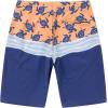imageMens Spandex Hawaiian Beach Board Shorts with Zipped Pocket in Classic Hibiscus PrintHonu Turtles in Orange and Navy