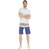 imageMens Spandex Hawaiian Beach Board Shorts with Zipped Pocket in Classic Hibiscus PrintHonu Turtles in Orange and Navy