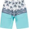 imageMens Spandex Hawaiian Beach Board Shorts with Zipped Pocket in Classic Hibiscus PrintHonu Turtles in Turquoise