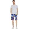 imageMens Spandex Hawaiian Beach Board Shorts with Zipped Pocket in Crayon PalmsCrayon Palms in Navy