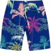 imageMens Spandex Hawaiian Beach Board Shorts with Zipped Pocket in Crayon PalmsCrayon Palms in Navy