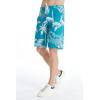 imageMens Spandex Hawaiian Beach Board Shorts with Zipped Pocket in Crayon PalmsGray Palms in Turquoise
