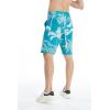 imageMens Spandex Hawaiian Beach Board Shorts with Zipped Pocket in Crayon PalmsGray Palms in Turquoise