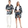 imageMatchable Couple Hawaiian Luau Shirt or Kimono in Midnight BloomMen Midnight Bloom
