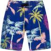 imageMens Spandex Hawaiian Beach Board Shorts with Zipped Pocket in Crayon PalmsCrayon Palms in Navy
