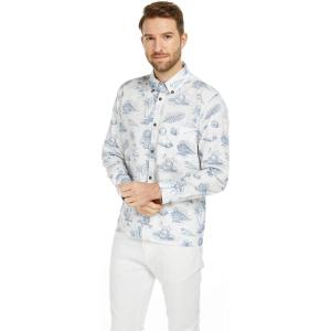 imageHawaii Hangover Mens Hawaiian Long Sleeve Shirt Aloha Shirt Flamingo in Love WhiteVintage Tropical Toile