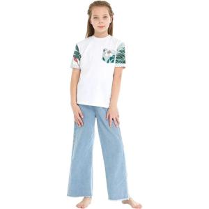imageKids Hawaiian TShirt Aloha TShirt Mint ForestGirl Mint Forest