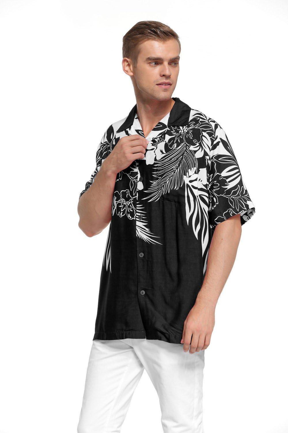 imageHawaii Hangover Mens Hawaiian Shirt Aloha Shirt Floral Edge in Assorted ColorsBlack