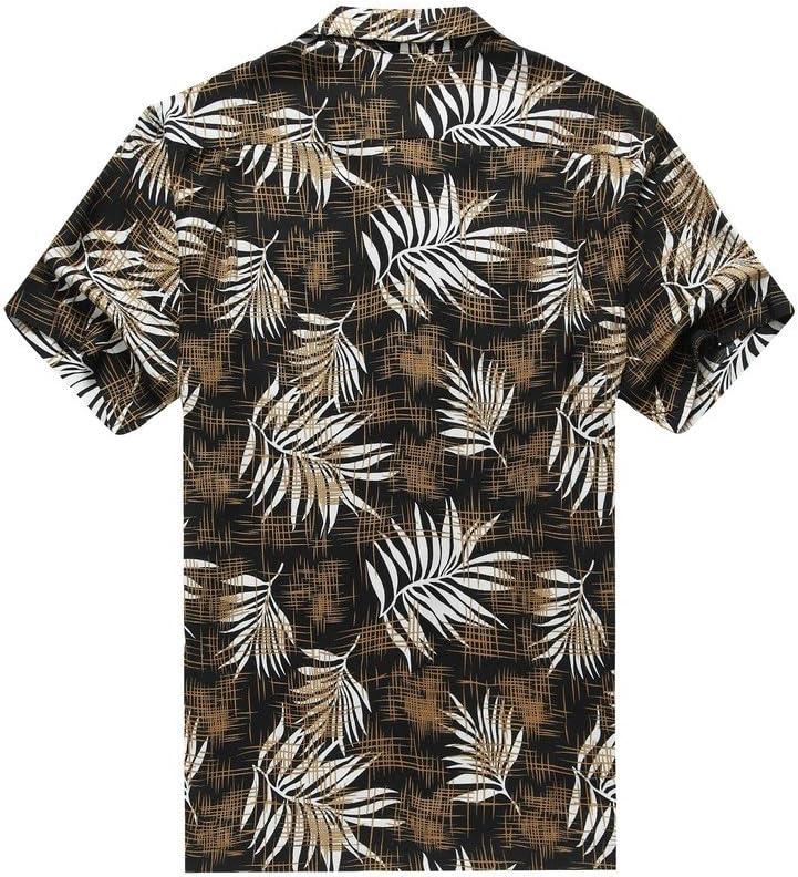 imageHawaii Hangover Mens Hawaiian Shirt Aloha Shirt Floral Edge in Assorted ColorsLeaves in Black