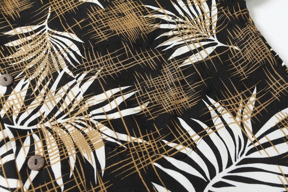 imageHawaii Hangover Mens Hawaiian Shirt Aloha Shirt Floral Edge in Assorted ColorsLeaves in Black