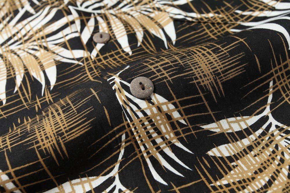 imageHawaii Hangover Mens Hawaiian Shirt Aloha Shirt Floral Edge in Assorted ColorsLeaves in Black