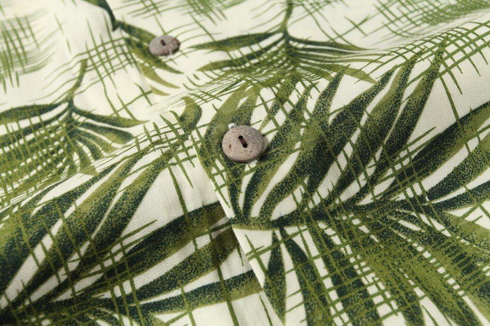 imageHawaii Hangover Mens Hawaiian Shirt Aloha Shirt Floral Edge in Assorted ColorsLeaves in White Green