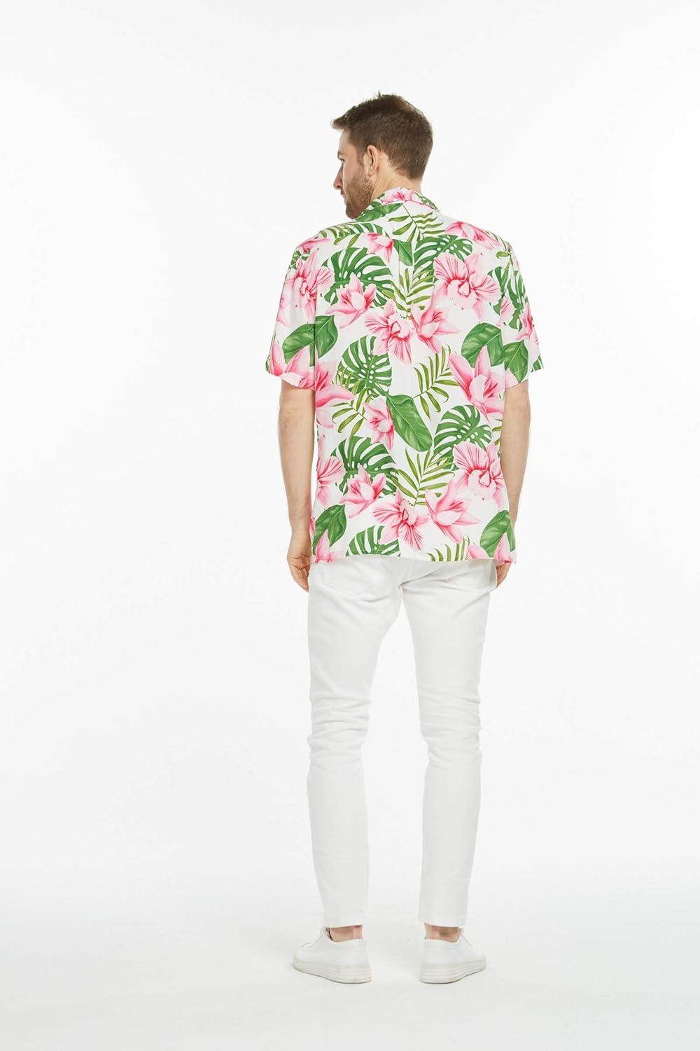 imageHawaii Hangover Mens Hawaiian Shirt Aloha Shirt Floral Edge in Assorted ColorsLotus and Orchid