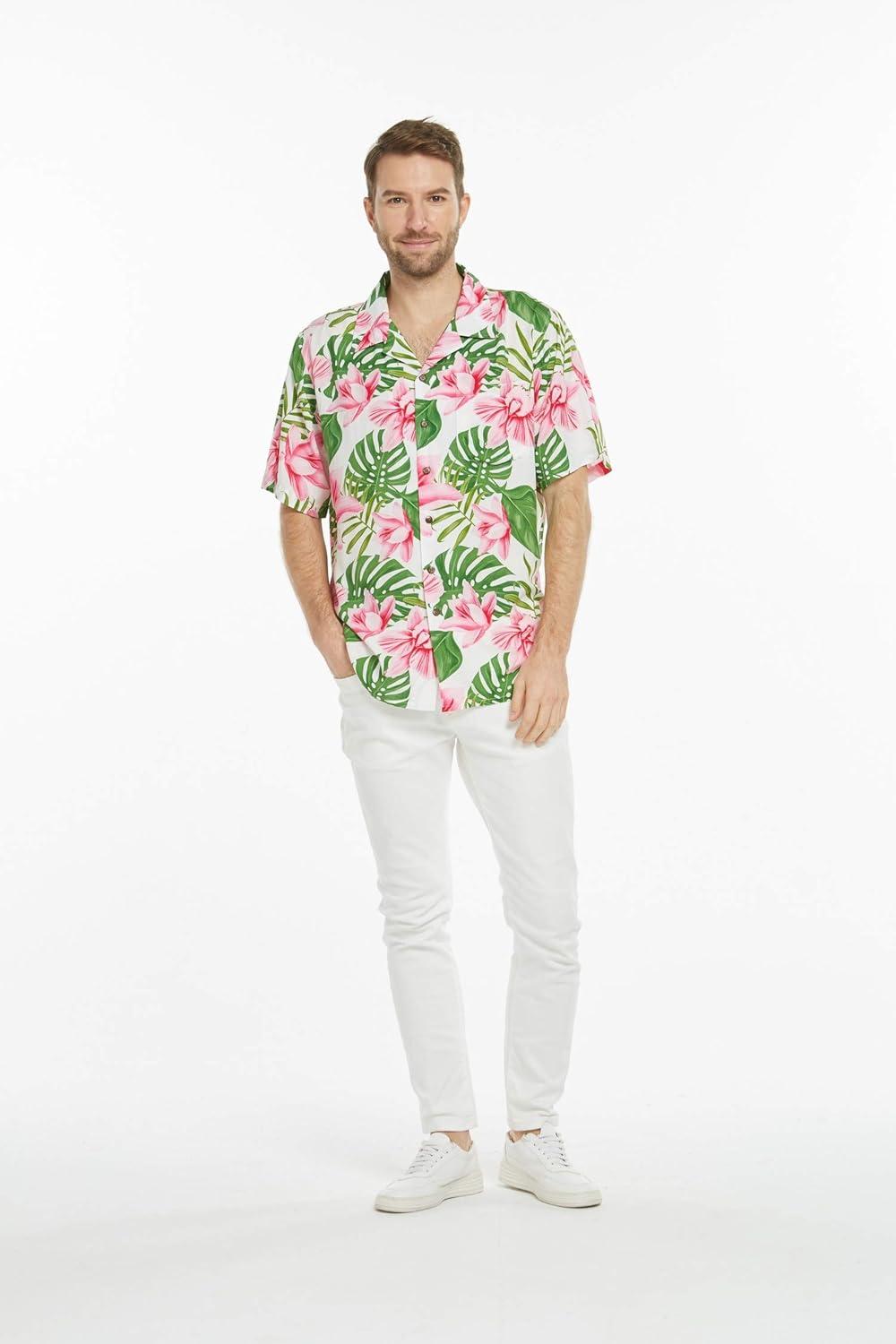 imageHawaii Hangover Mens Hawaiian Shirt Aloha Shirt Floral Edge in Assorted ColorsLotus and Orchid