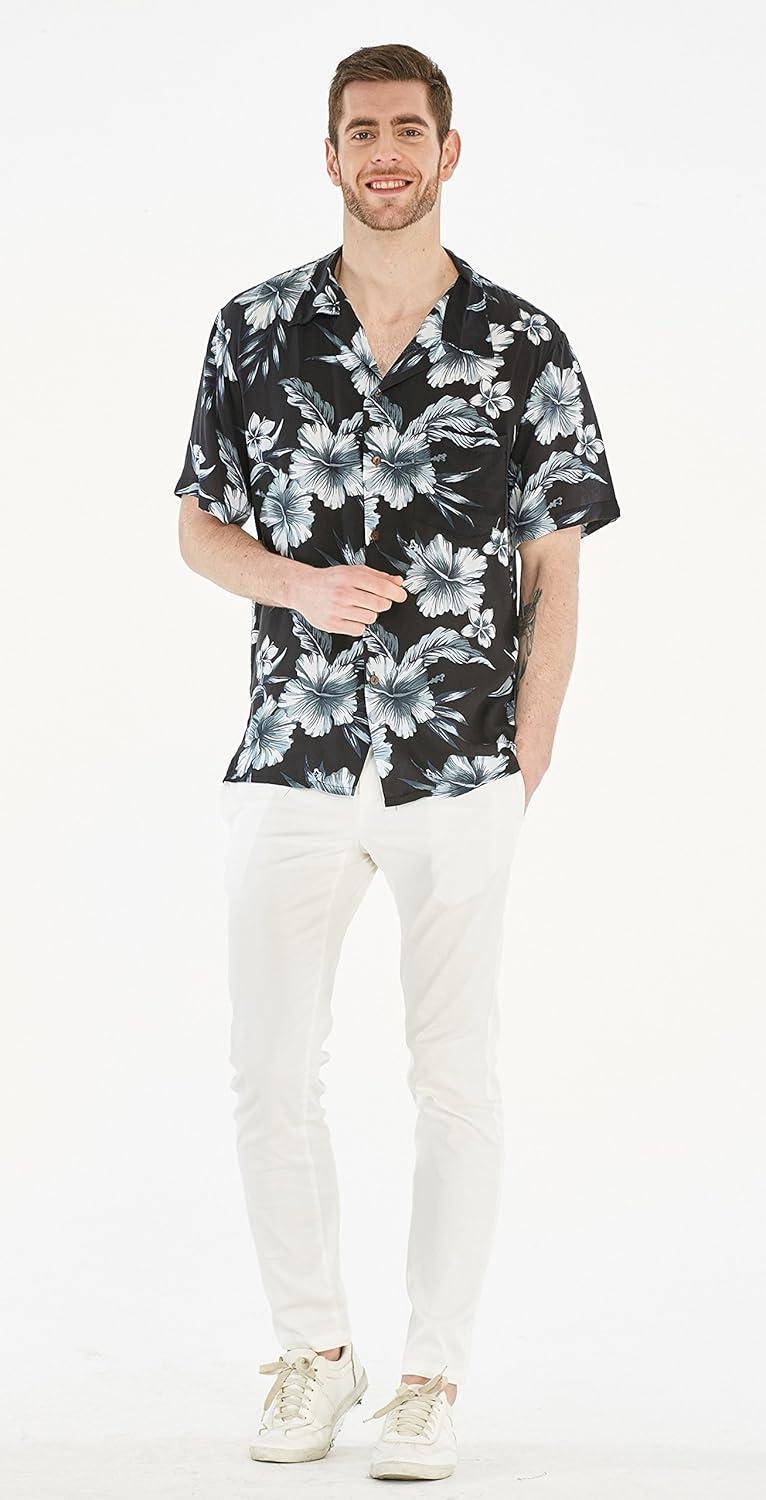 imageHawaii Hangover Mens Hawaiian Shirt Aloha Shirt Floral Edge in Assorted ColorsMidnight Bloom