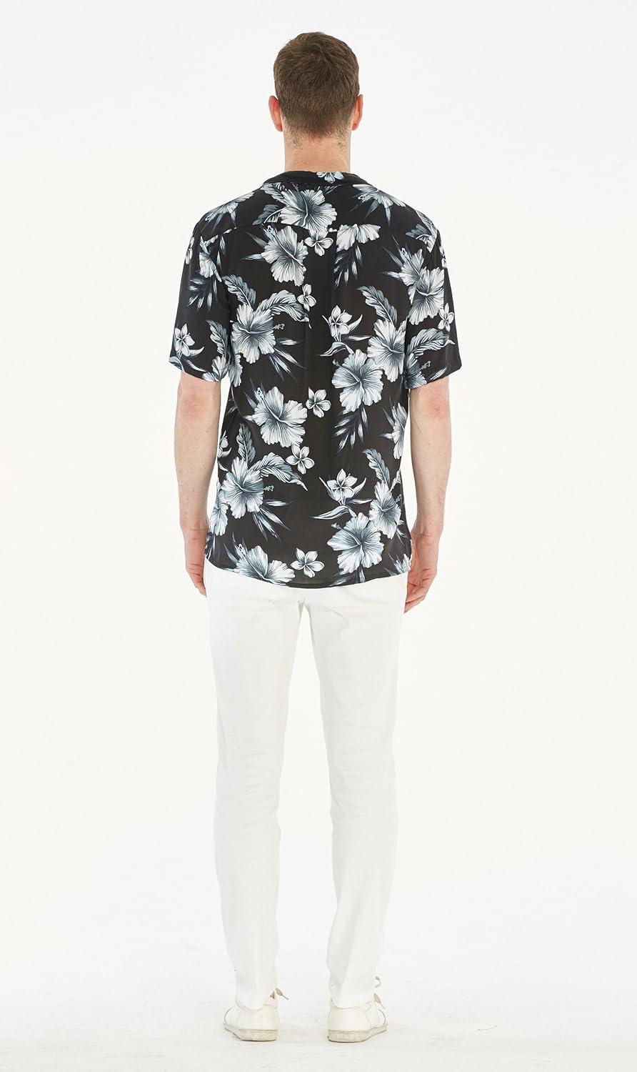 imageHawaii Hangover Mens Hawaiian Shirt Aloha Shirt Floral Edge in Assorted ColorsMidnight Bloom