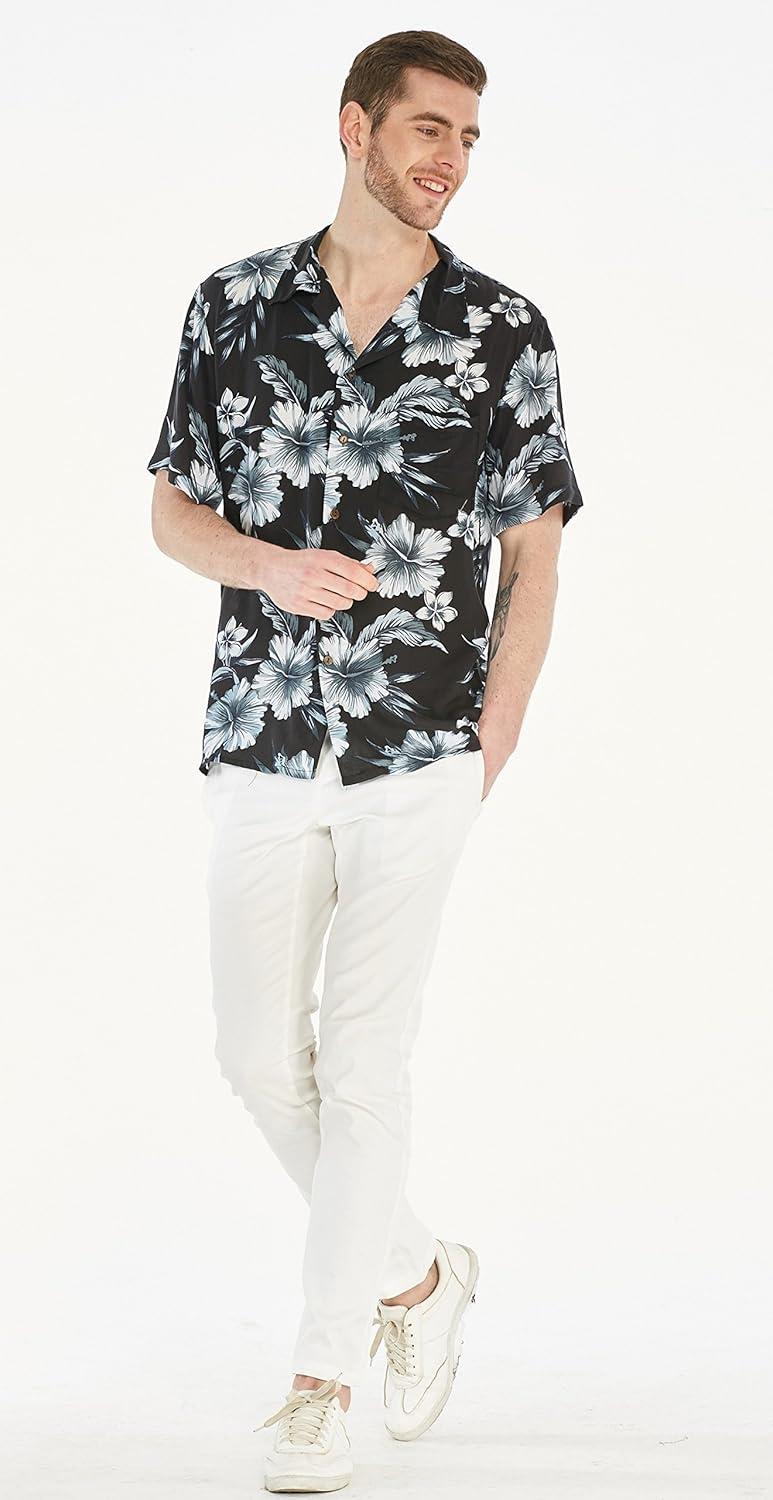 imageHawaii Hangover Mens Hawaiian Shirt Aloha Shirt Floral Edge in Assorted ColorsMidnight Bloom