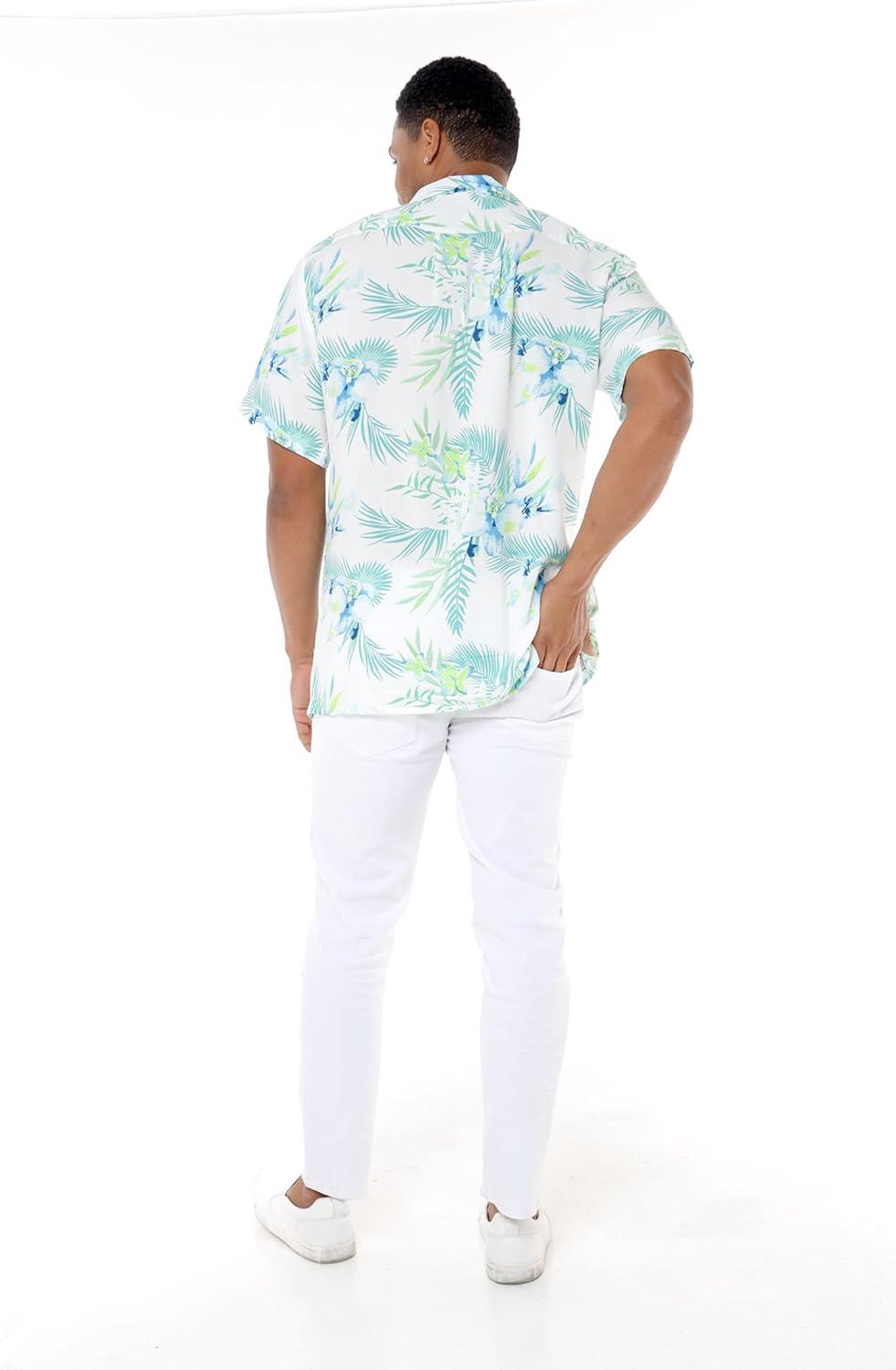 imageHawaii Hangover Mens Hawaiian Shirt Aloha Shirt Floral Edge in Assorted ColorsOrchid Breeze White