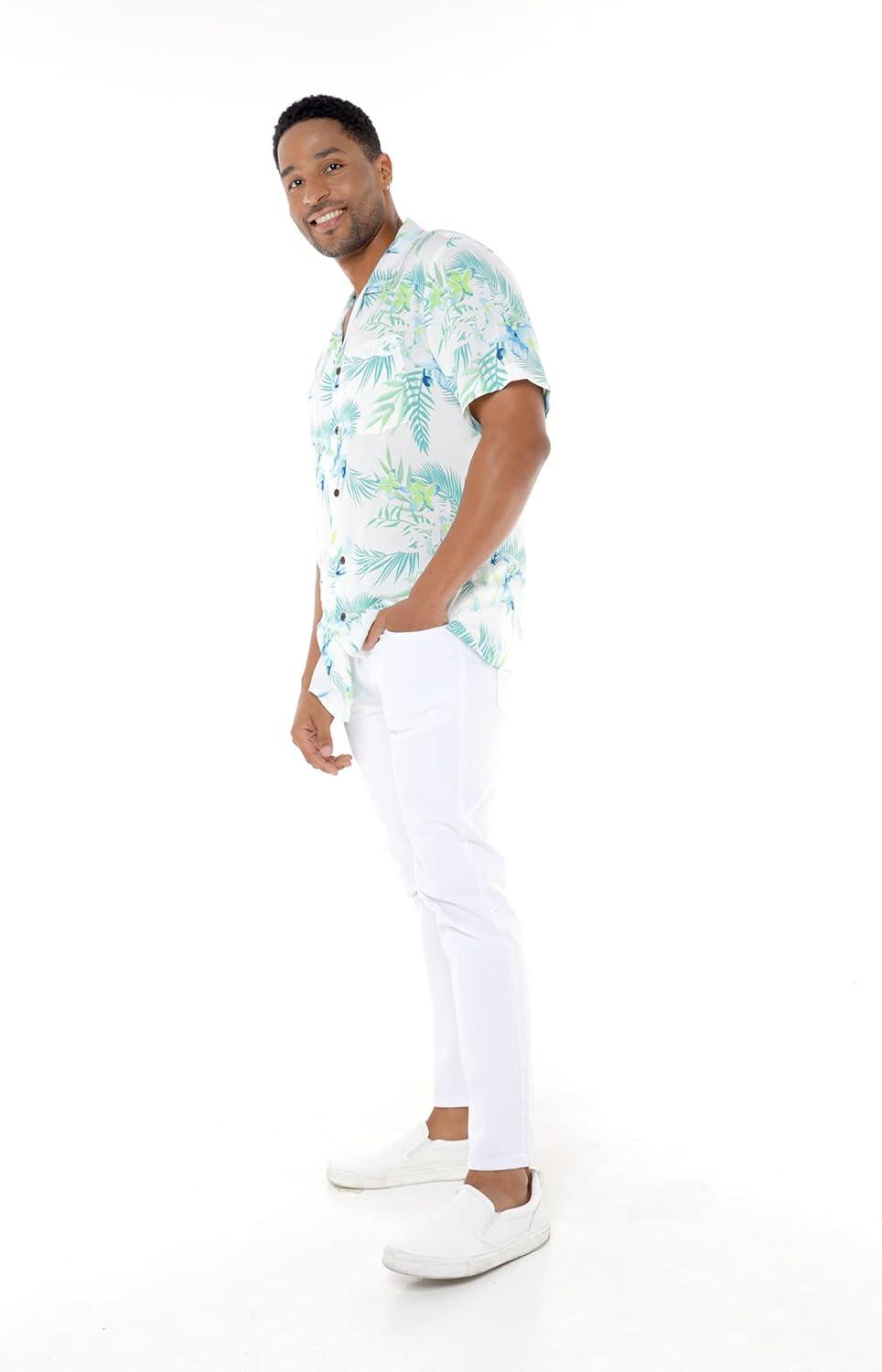imageHawaii Hangover Mens Hawaiian Shirt Aloha Shirt Floral Edge in Assorted ColorsOrchid Breeze White