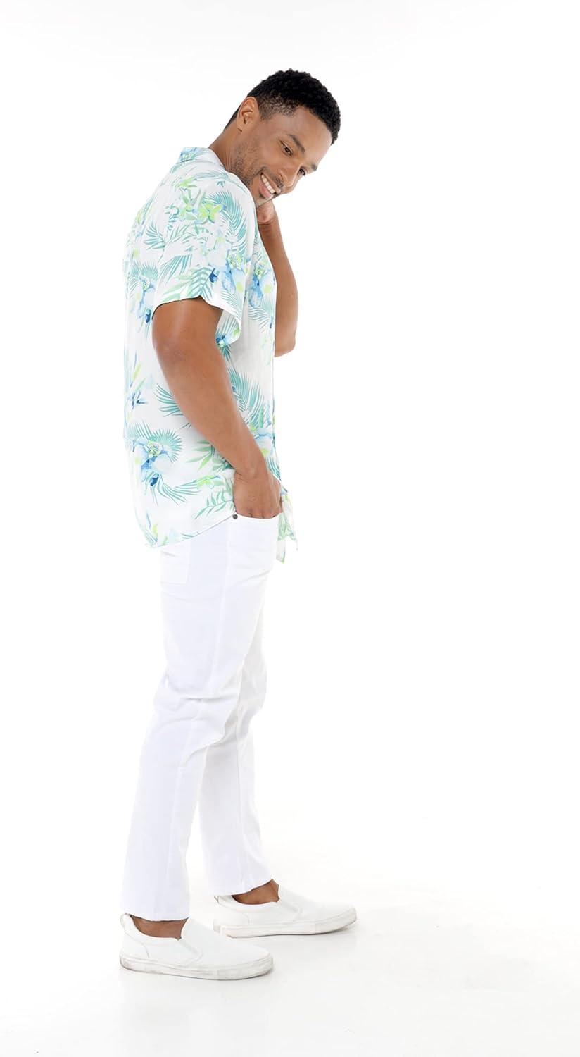 imageHawaii Hangover Mens Hawaiian Shirt Aloha Shirt Floral Edge in Assorted ColorsOrchid Breeze White