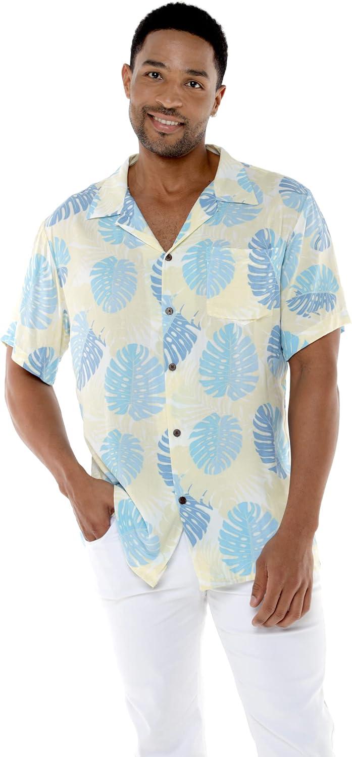 imageHawaii Hangover Mens Hawaiian Shirt Aloha Shirt Floral Edge in Assorted ColorsPacific Palm Cream