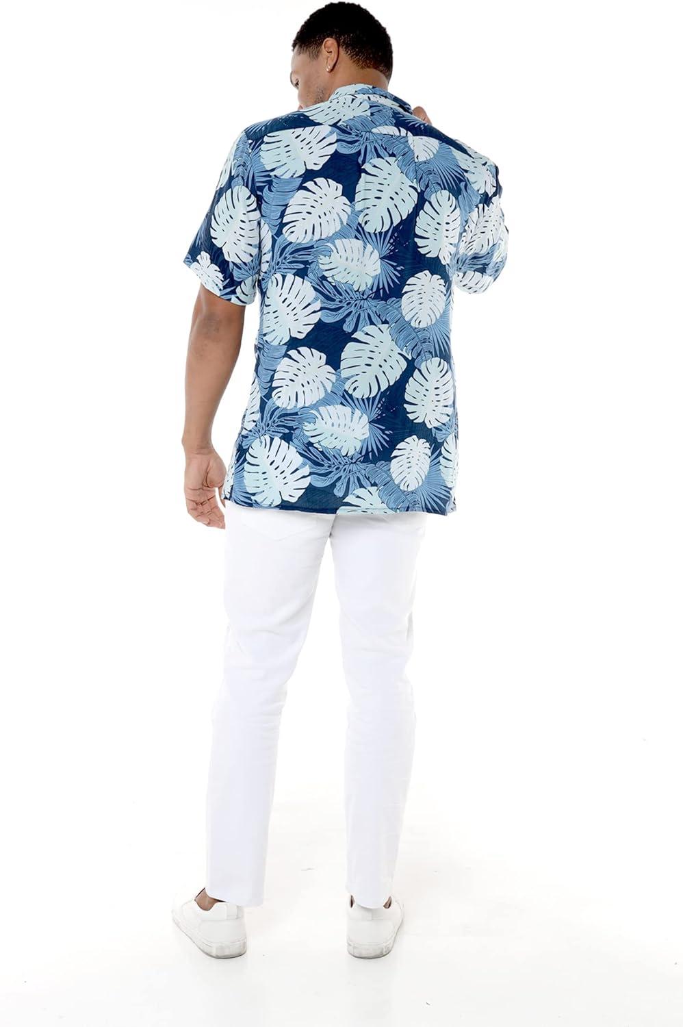 imageHawaii Hangover Mens Hawaiian Shirt Aloha Shirt Floral Edge in Assorted ColorsPacific Palm Navy