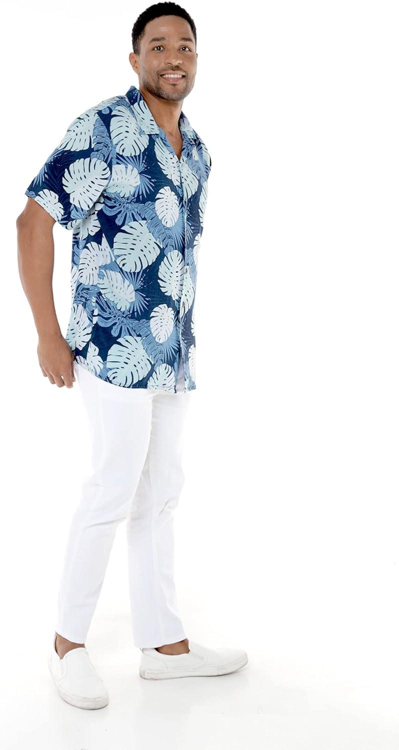 imageHawaii Hangover Mens Hawaiian Shirt Aloha Shirt Floral Edge in Assorted ColorsPacific Palm Navy