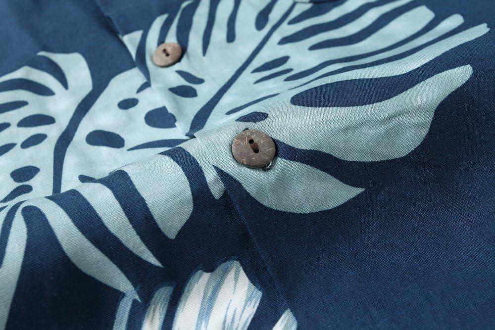 imageHawaii Hangover Mens Hawaiian Shirt Aloha Shirt Floral Edge in Assorted ColorsPalm Leaves in Blue