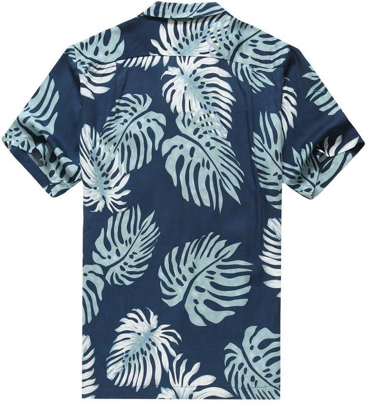 imageHawaii Hangover Mens Hawaiian Shirt Aloha Shirt Floral Edge in Assorted ColorsPalm Leaves in Blue